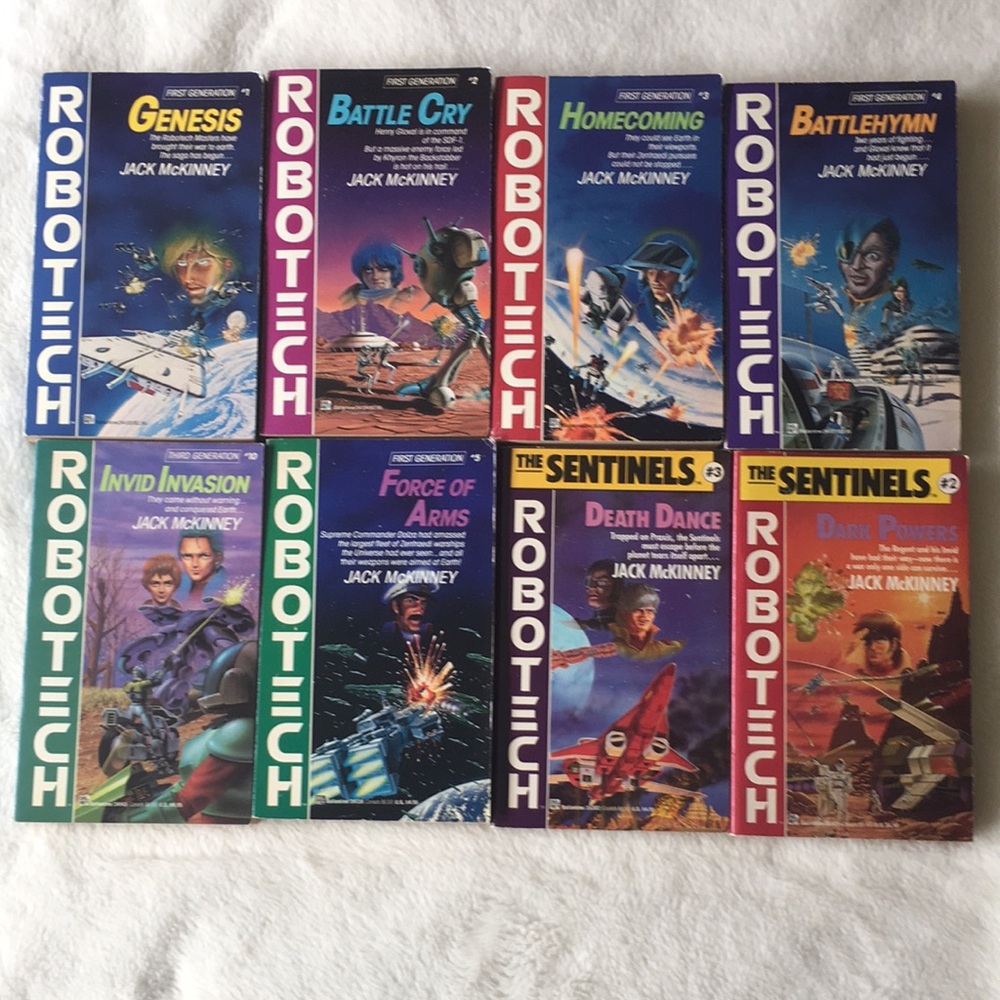 Robotech & Sentinels Paperback Books by Jack McKinney Science Fiction (lot of 8)